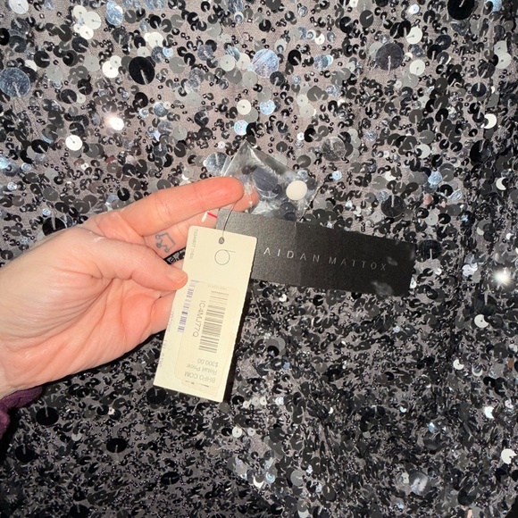 ✨ Aidan Mattox Sequin Mini Dress | Long Sleeve Party NYE ✨ - Picture 3 of 5